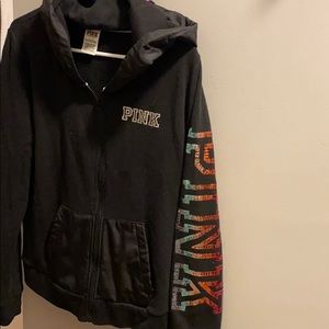 Rainbow sequined pink hoodie